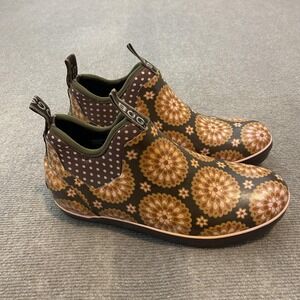 BOGS Mattie Dahlia Shoes Womens Size 10 Brown Floral Slip On Waterproof Rain